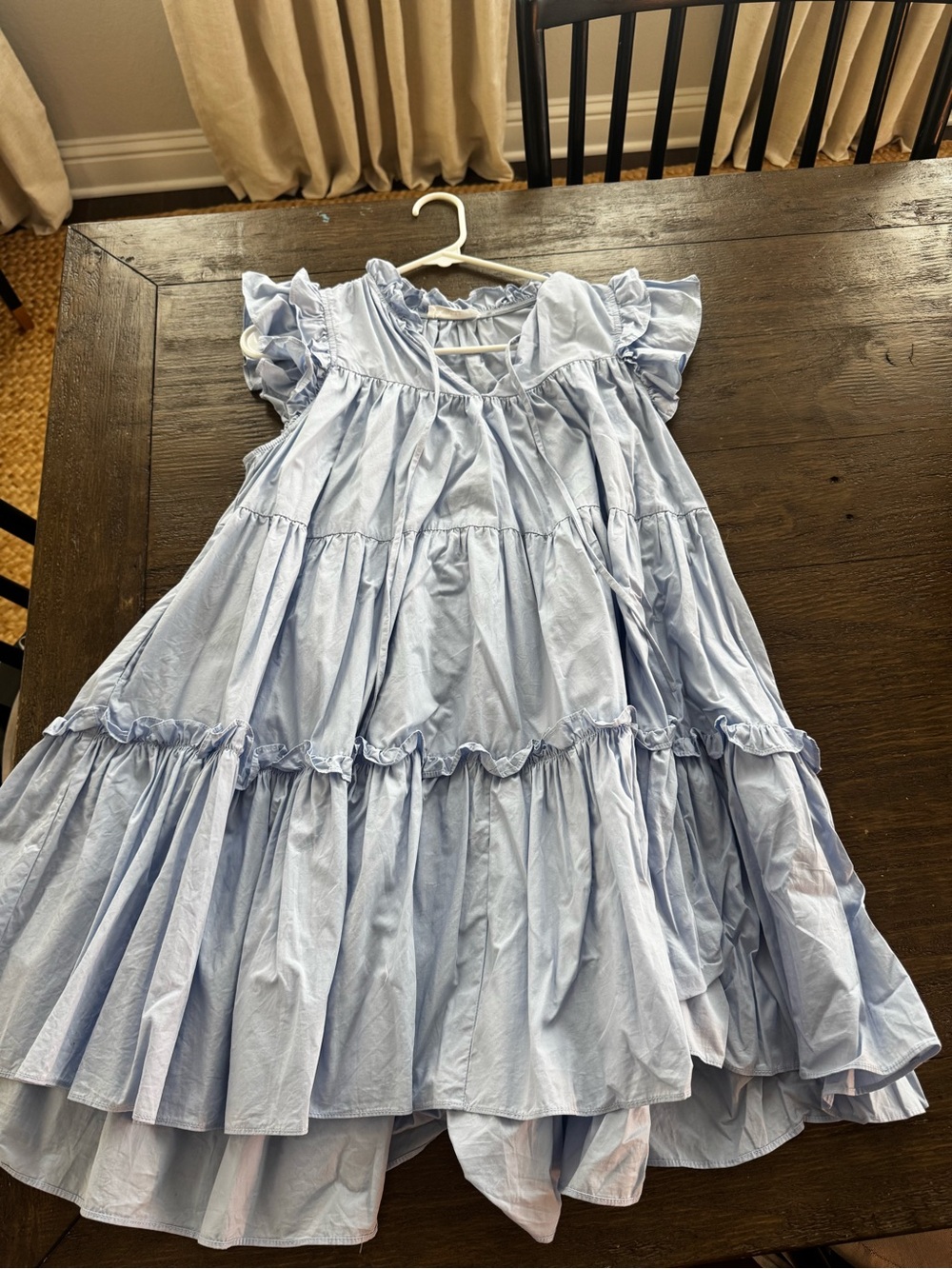 Shop Talulah Light Blue Ruffled Tiered Mini Dress Flutter Sleve
